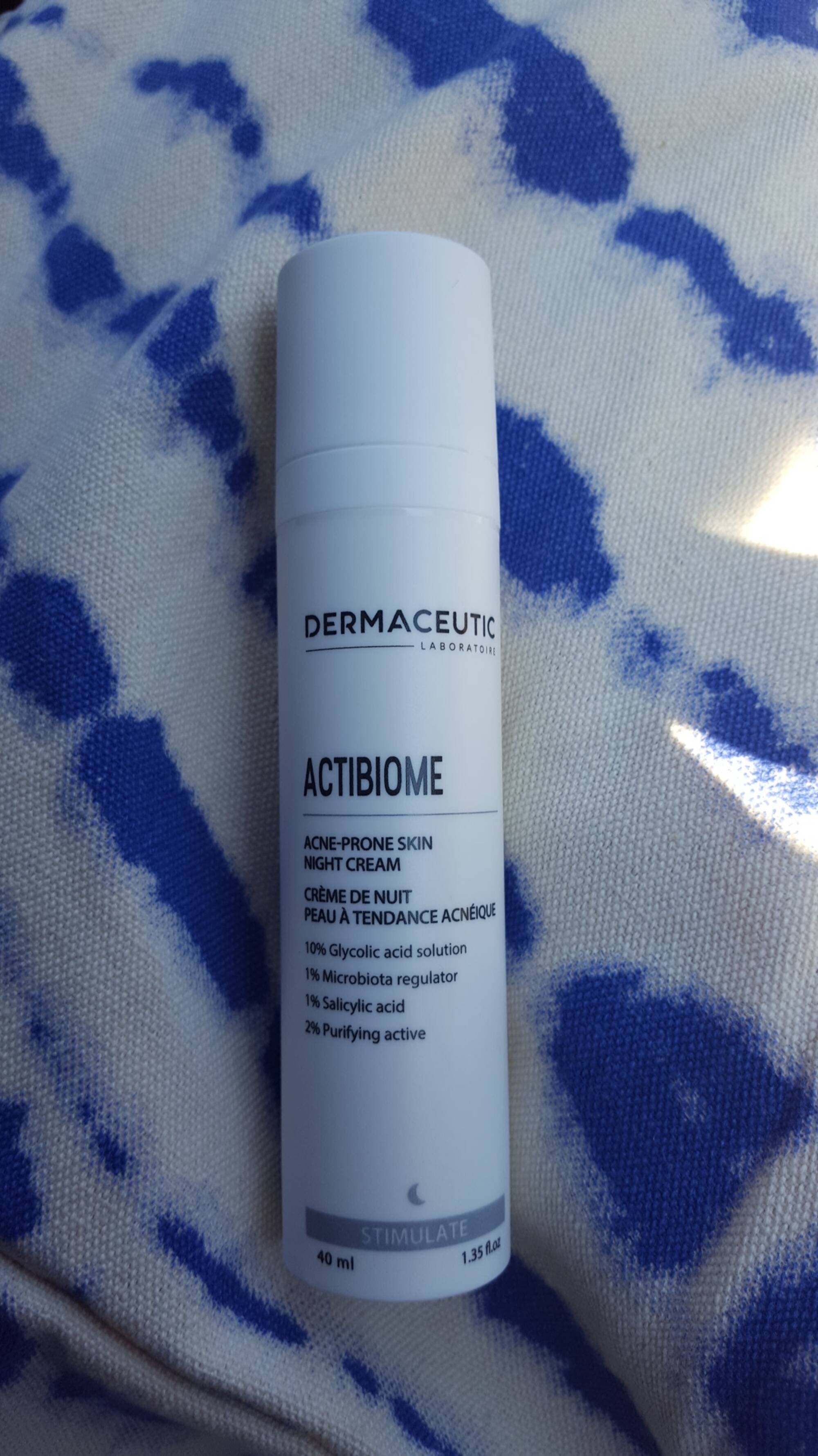 DERMACEUTIC - Actibiome - Crème de nuit peau à tendance acnéique