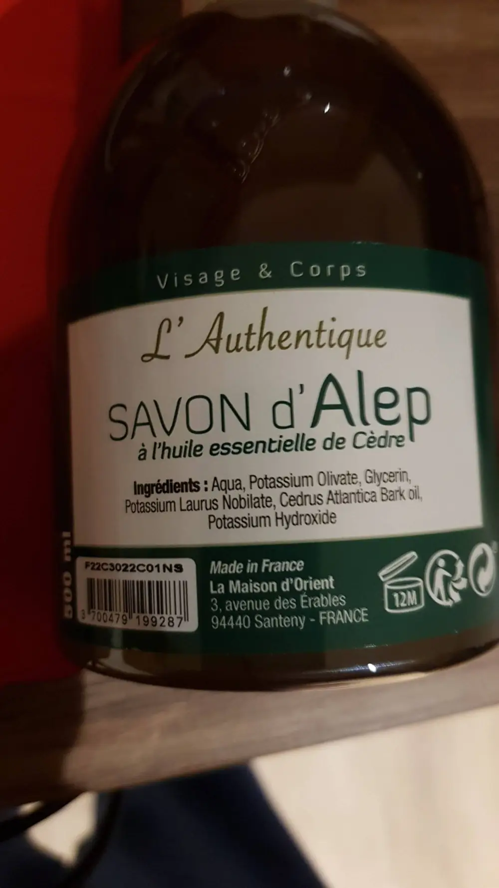 L'AUTHENTIQUE - Savon d'Alep à l'huile essentielle de cèdre