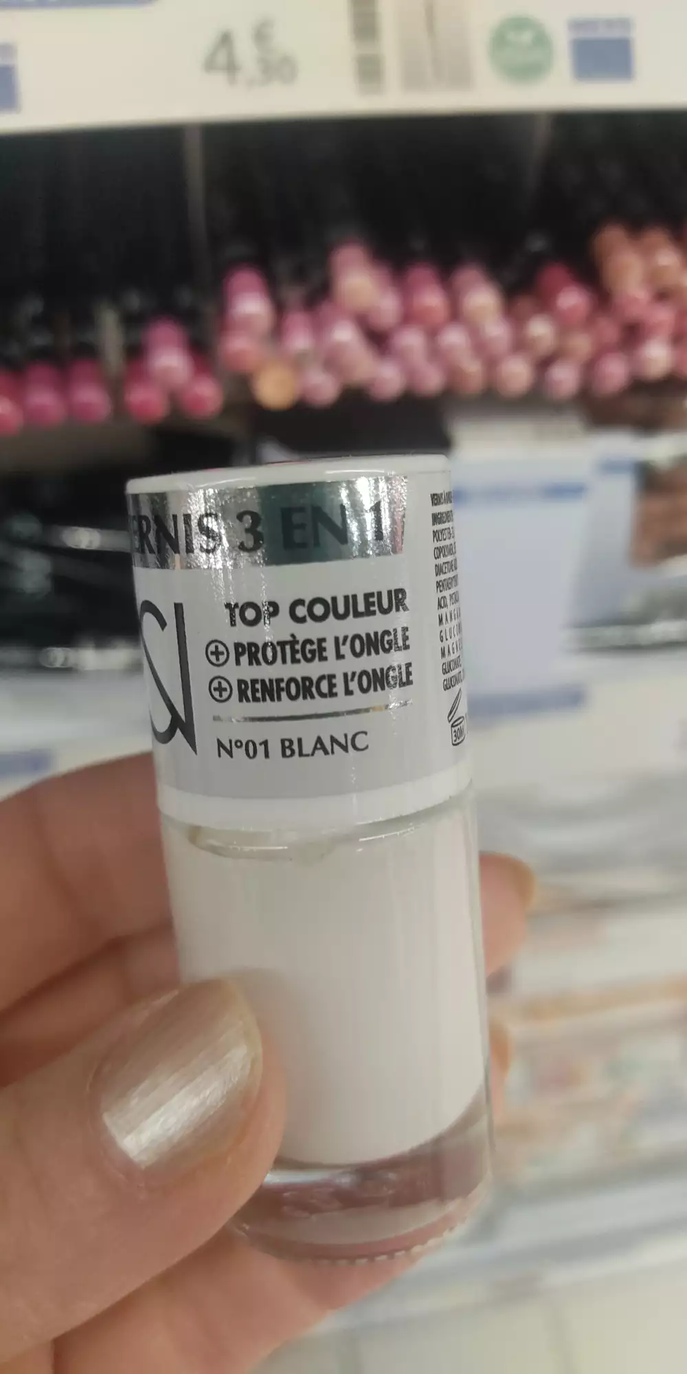 NS - Vernis 3 en 1 top couleur n° 01 blanc
