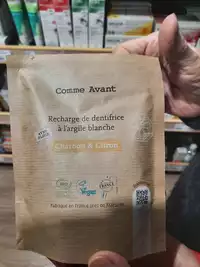 COMME AVANT - Carbon & citron - Dentifrice à l'argile blanche