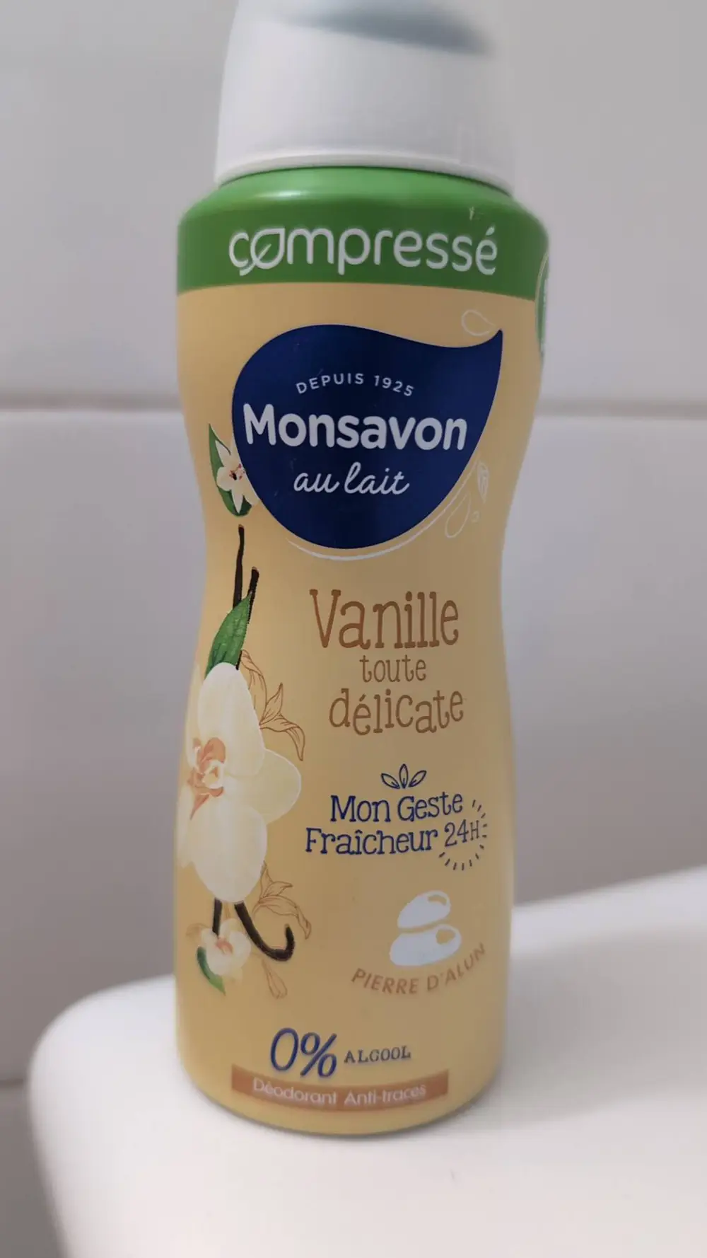 MONSAVON - Déodorant pierre d'alun au lait & fleur de vanille compressé