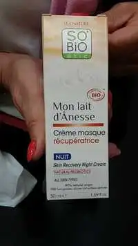 SO'BIO ÉTIC - Mon lait d’Ânesse crème masque récupératrice