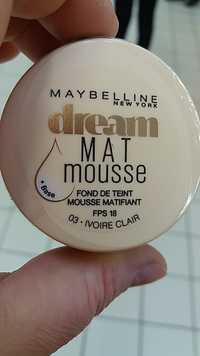 MAYBELLINE - Dream Mat mousse - Fond de teint 03 Ivoire Clair
