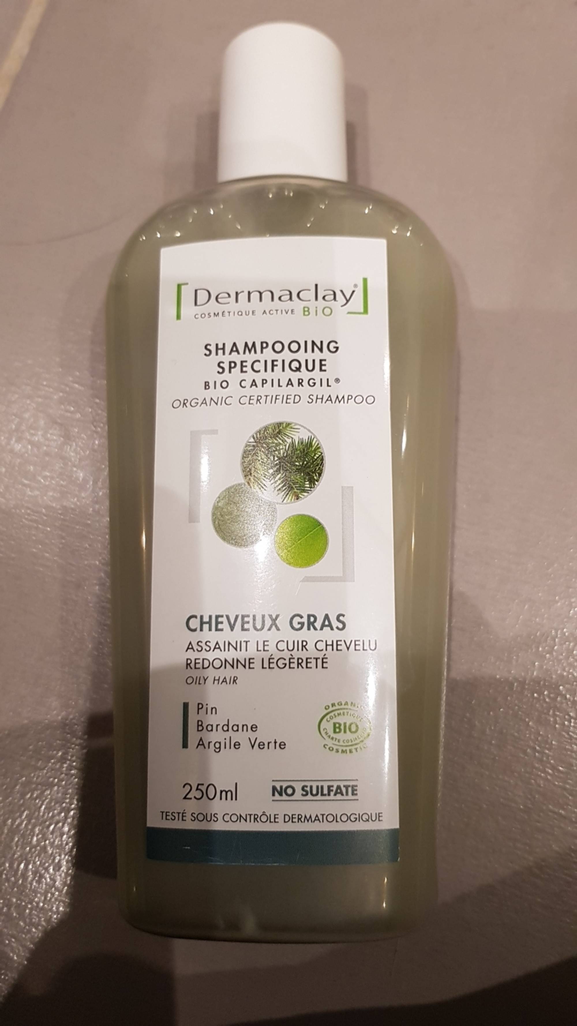 DERMACLAY - Bio capilargil - Shampooing spécifique cheveux gras