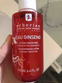 ERBORIAN - Eau ginseng - Lotion concentrée hydratation immédiate