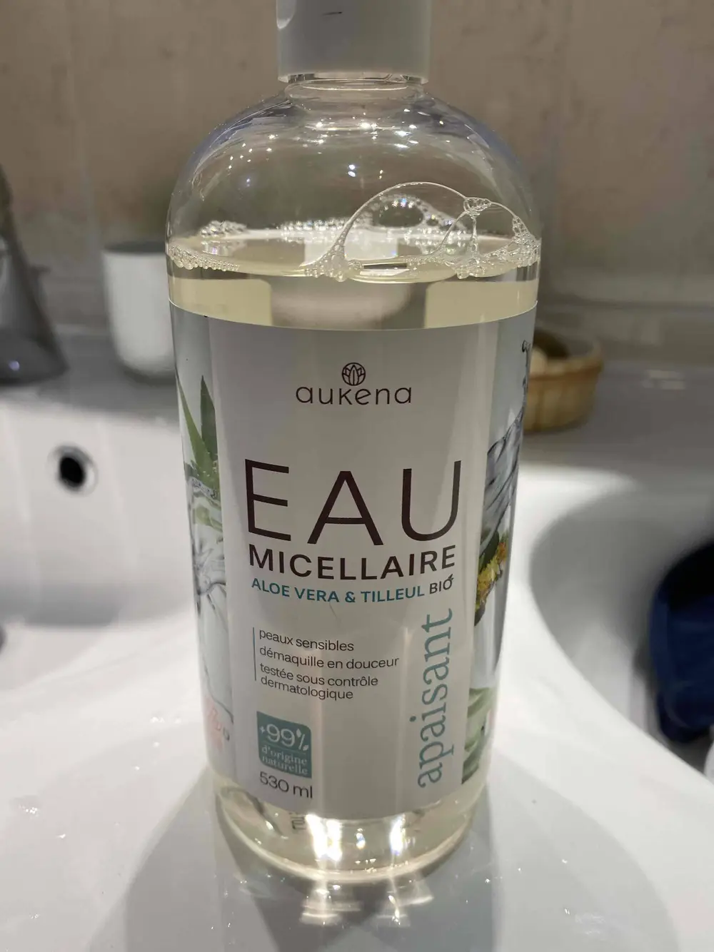 AUKENA - Eau micellaire apaisant aloe vera et tilleul bio
