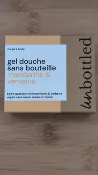 UN BOTTLED - Gel douche sans bouteille mandarine et verveine