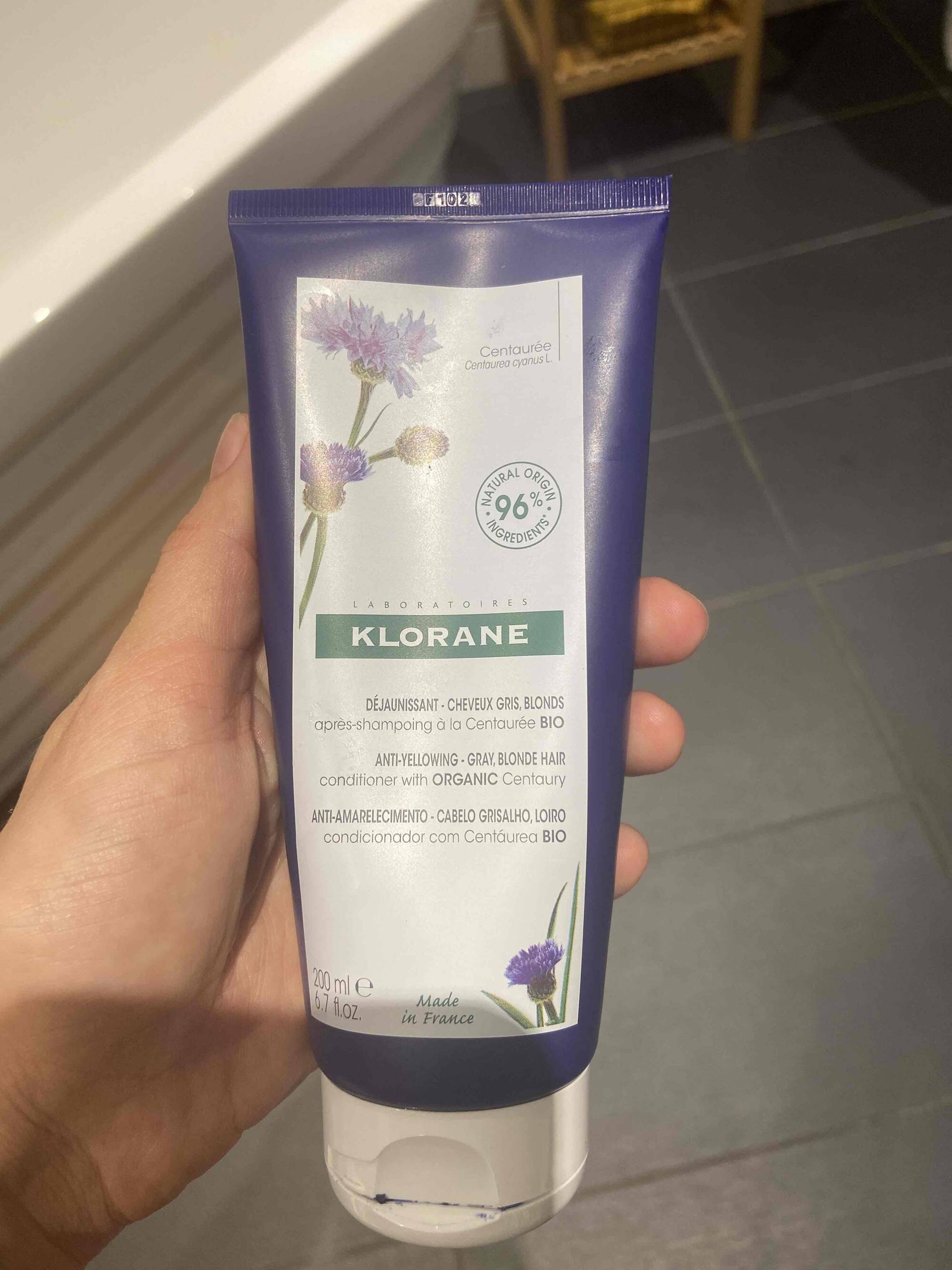 KLORANE - Après-shampooing déjaunissant à la centaurée bio