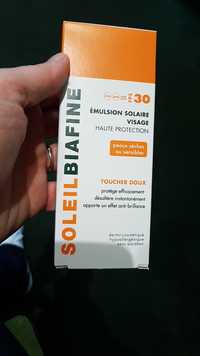 SOLEILBIAFINE - Toucher doux - Émulsion solaire visage SPF 30