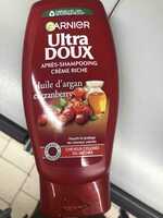 GARNIER - Ultra doux - Après-shampooing crème riche huile d'argan et cranberry