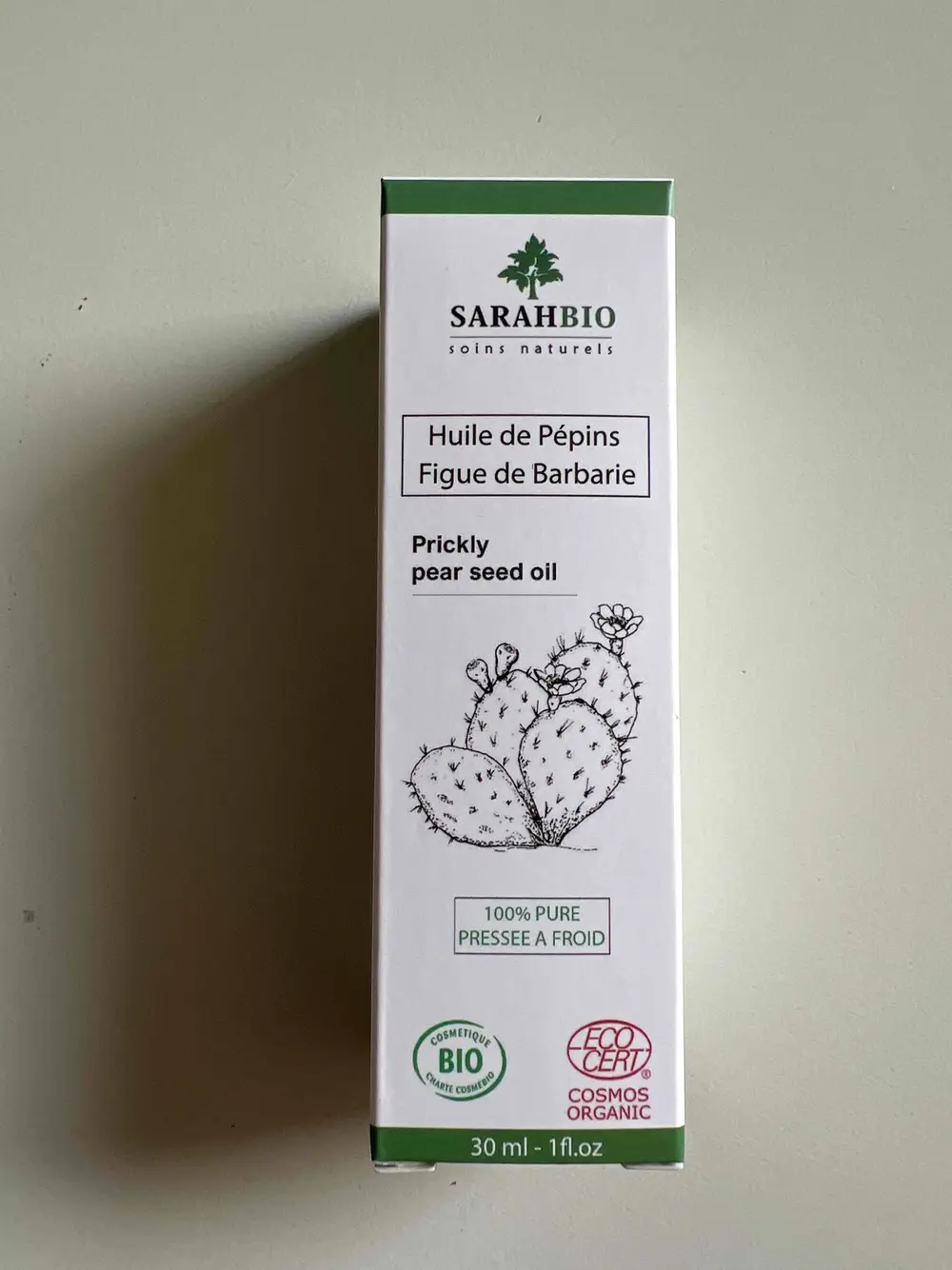 SARAHBIO - Huile de pépins Figue de Barbarie 