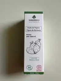 SARAHBIO - Huile de pépins Figue de Barbarie 
