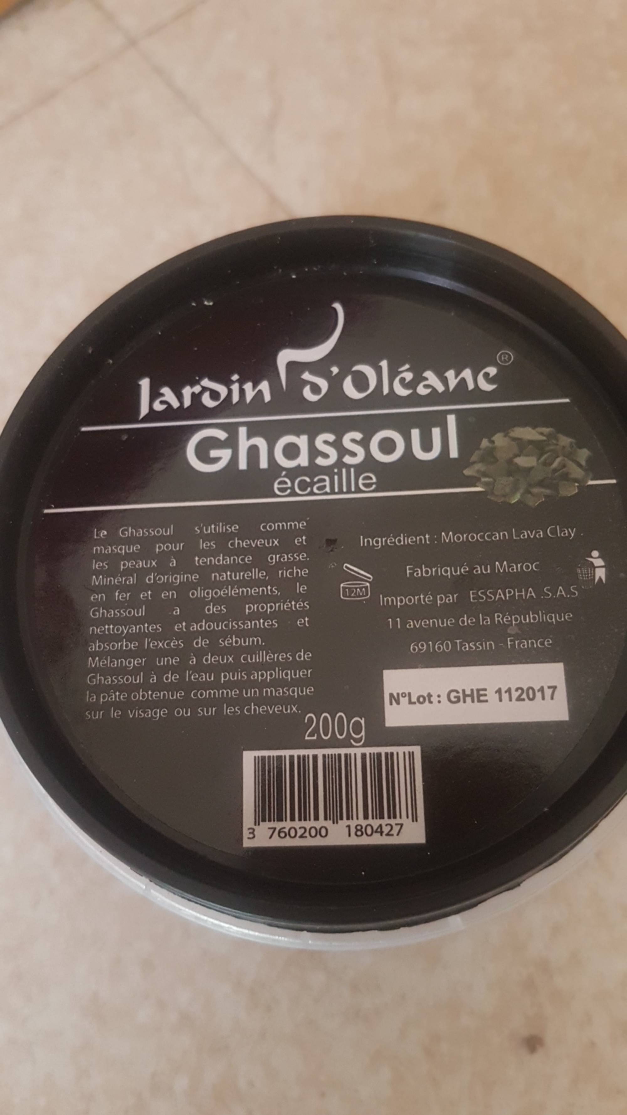 JARDIN D'OLÉANE - Ghassoul écaille - Masque pour les cheveux et les peaux