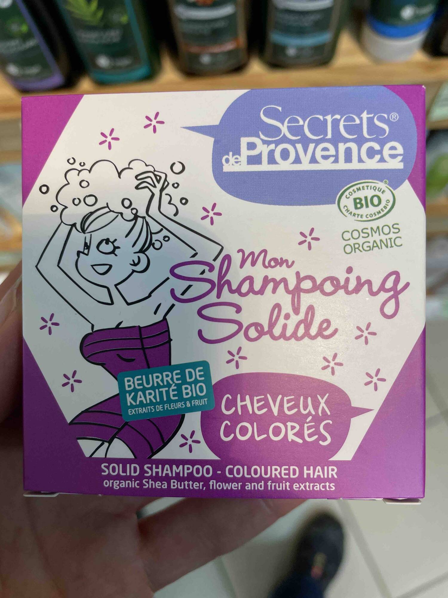 SECRETS DE PROVENCE - Beurre de karité bio - Mon shampoing solide cheveux colorés