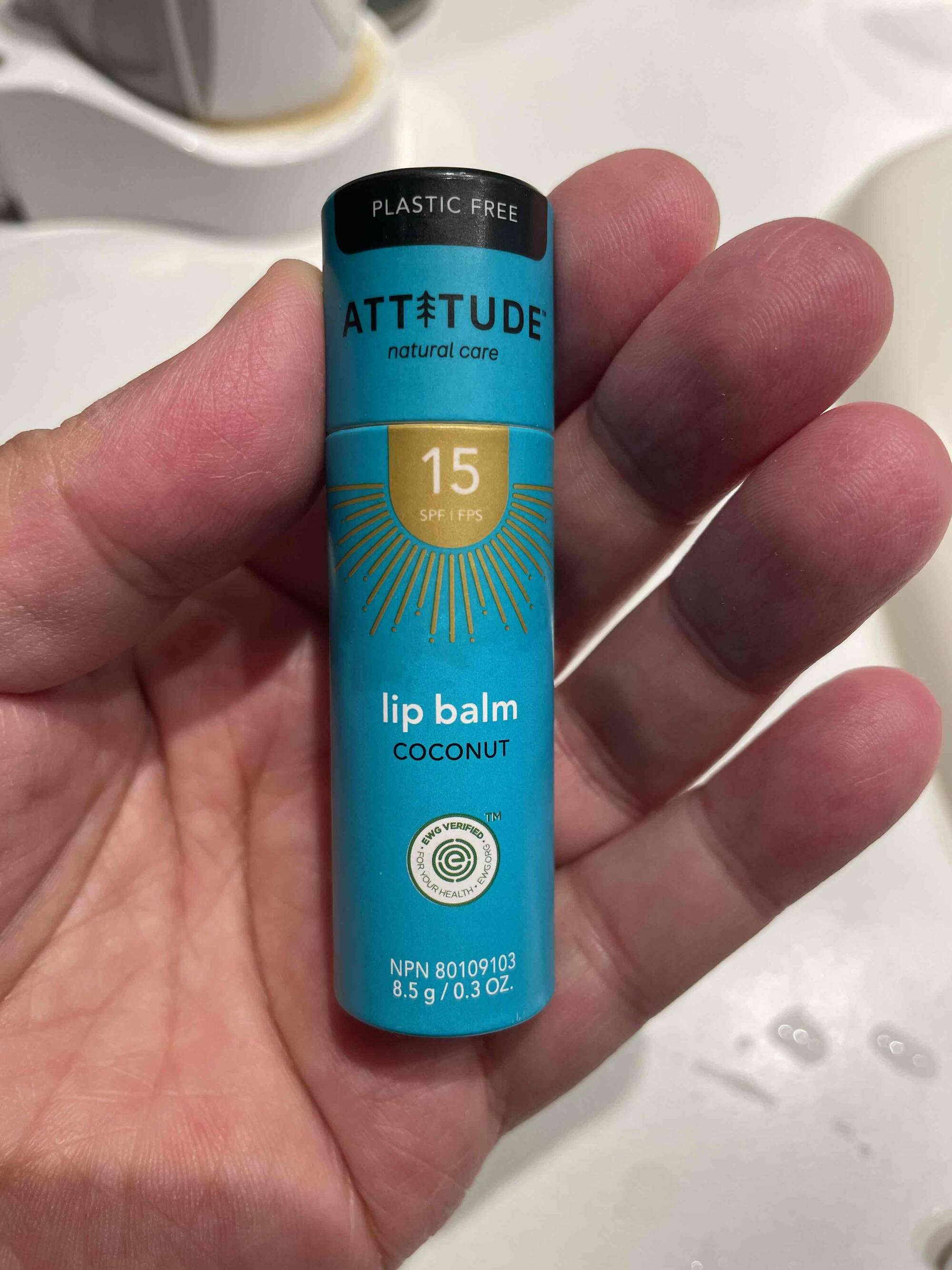 ATTITUDE - Coconut - Lip balm SPF 15