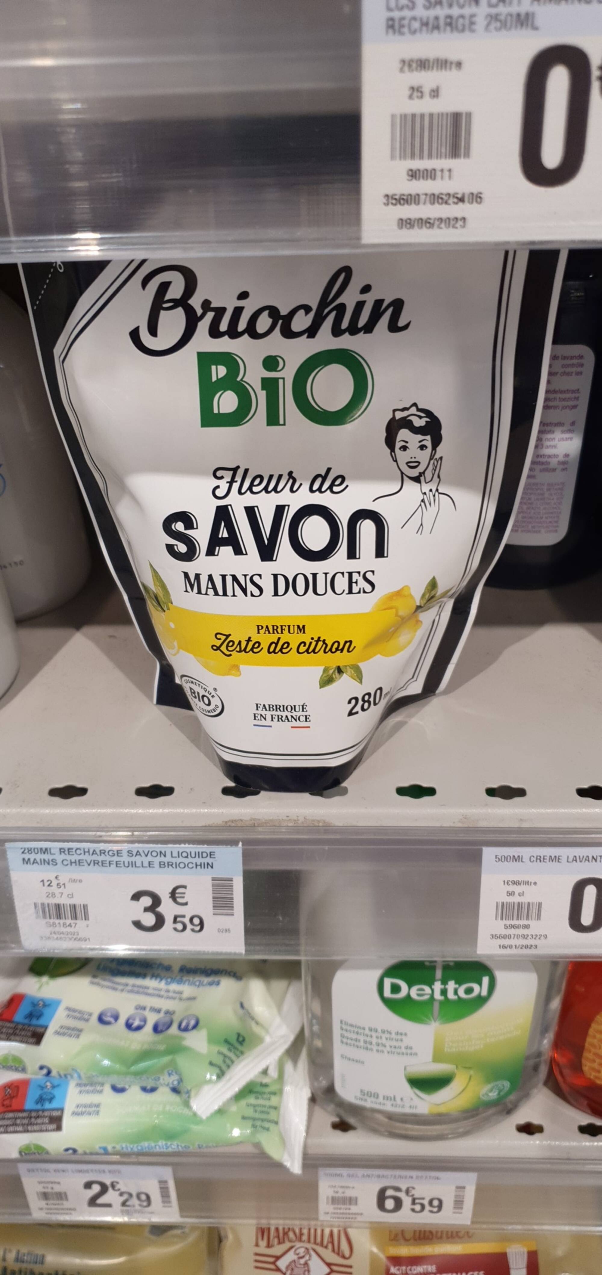 BRIOCHIN - Bio - Fleur de savon mains douces parfum zeste de citron
