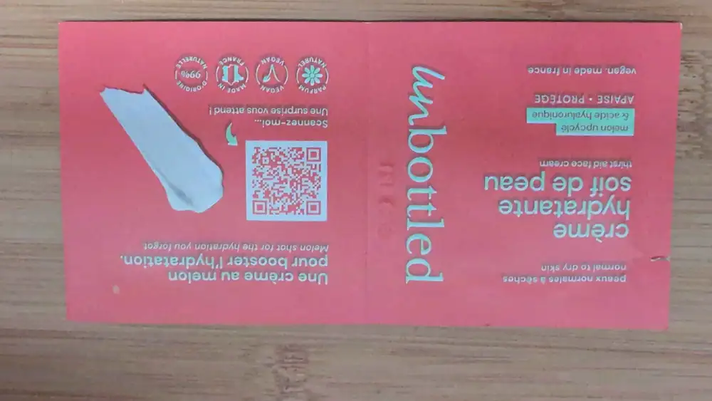 UN BOTTLED - Crème hydratante soif de peau 