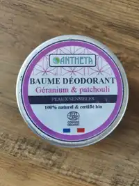 ANTHEYA - Peaux sensibles - Baume déodorant géranium & patchouli