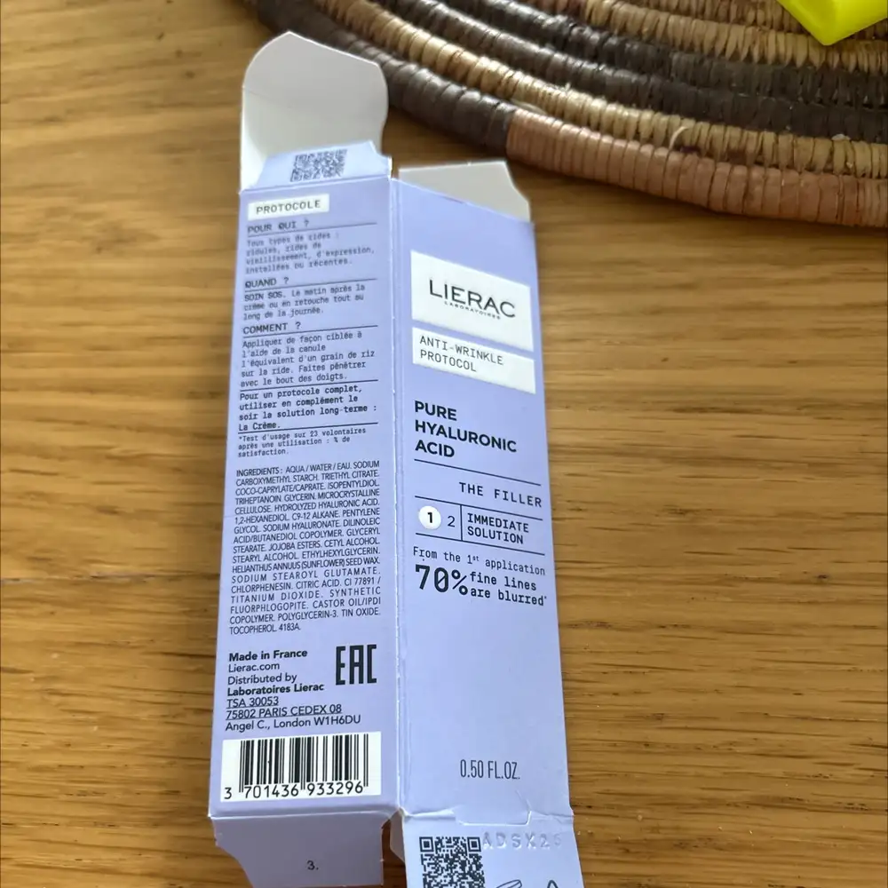 LIÉRAC - Pure hyaluronic acid - Anti-wrinkle