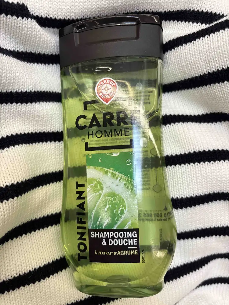 LECLERC MARQUE REPÈRE - Carré homme - Shampooing & douche tonifiant