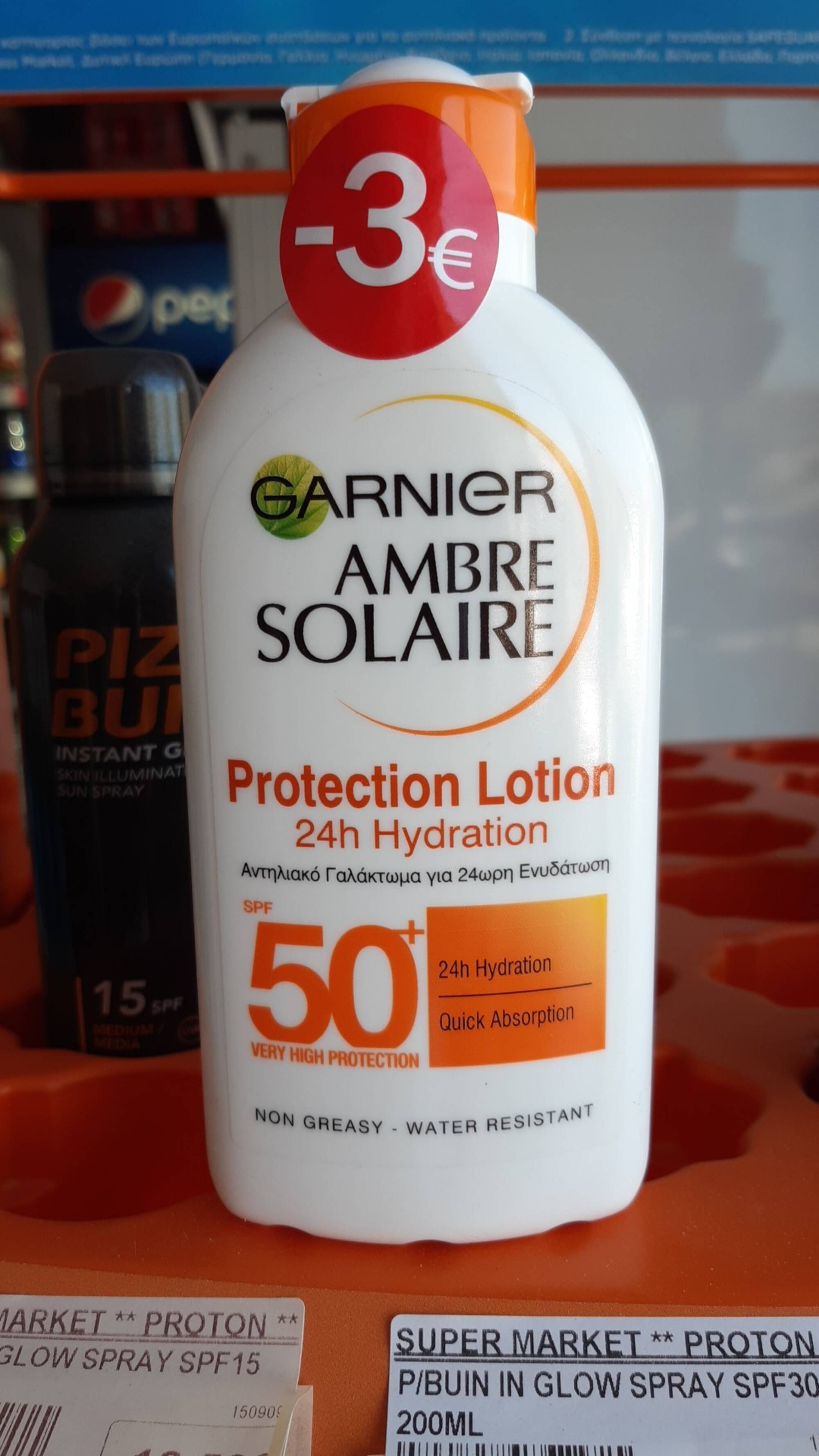 GARNIER - Ambre solaire - Protection lotion 24h hydration SPF 50+