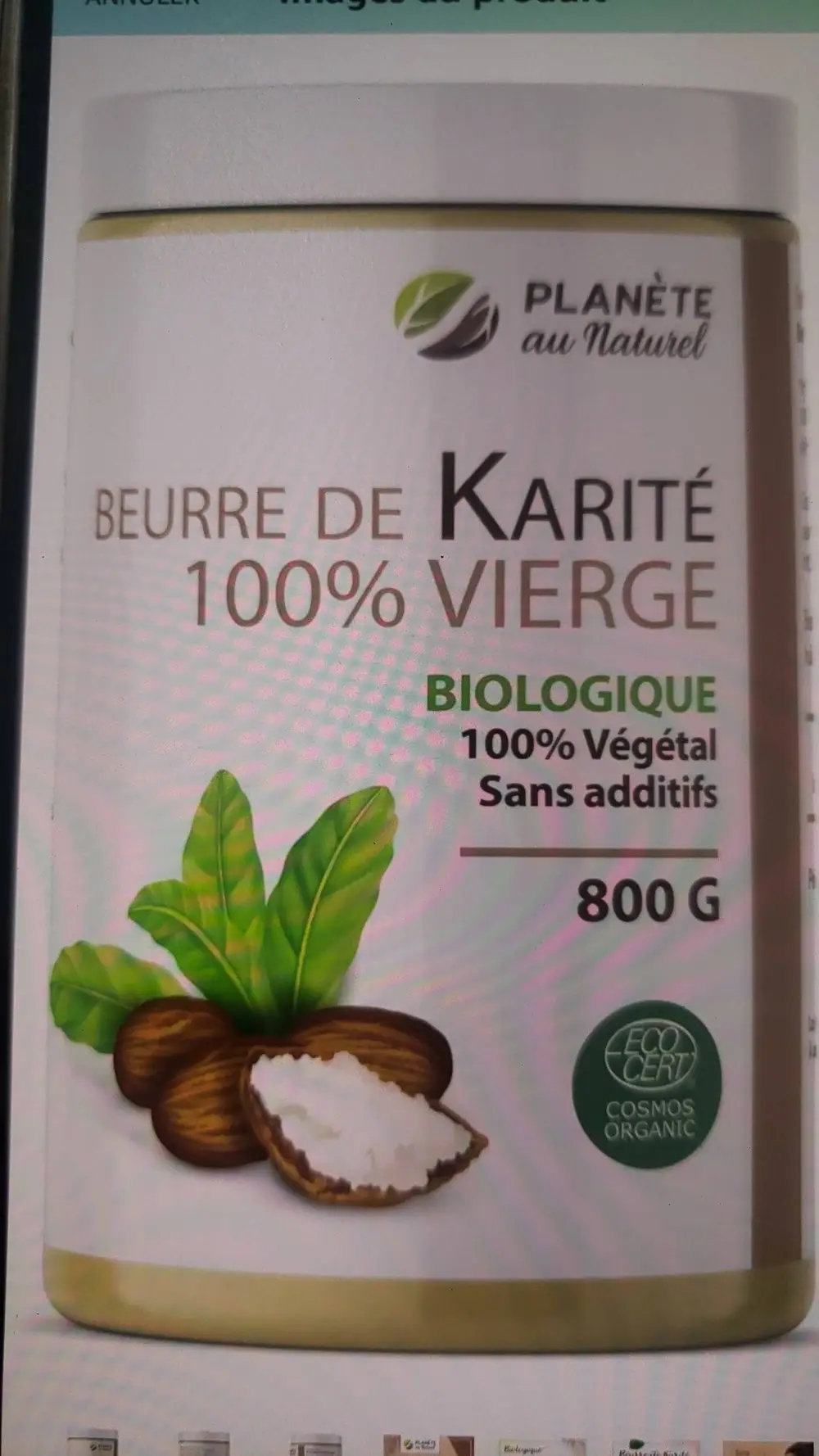 PLANÈTE AU NATUREL - Beurre de karité 100% vierge