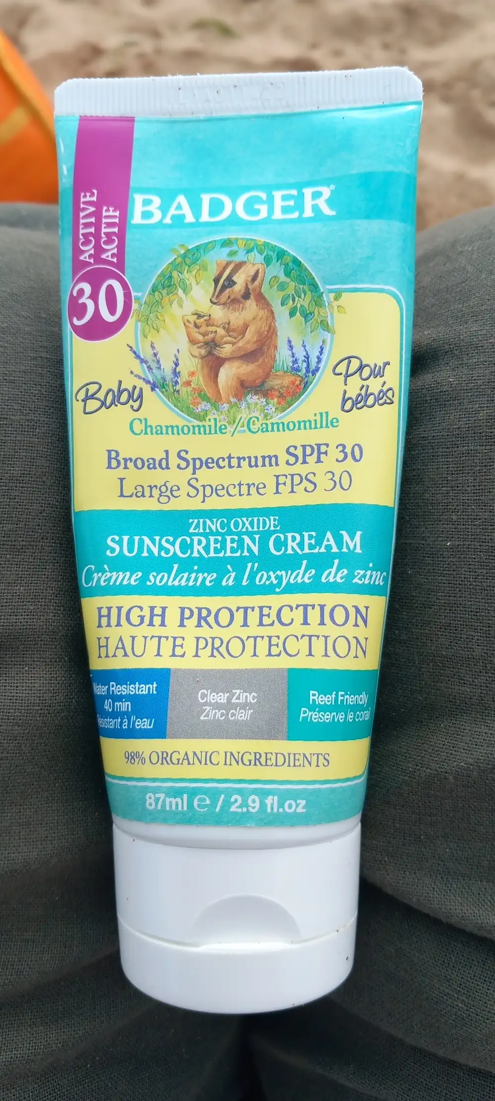 BADGER - Crème solaire à l'oxyde de zinc pour bébés