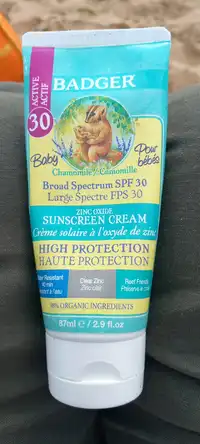 BADGER - Crème solaire à l'oxyde de zinc pour bébés