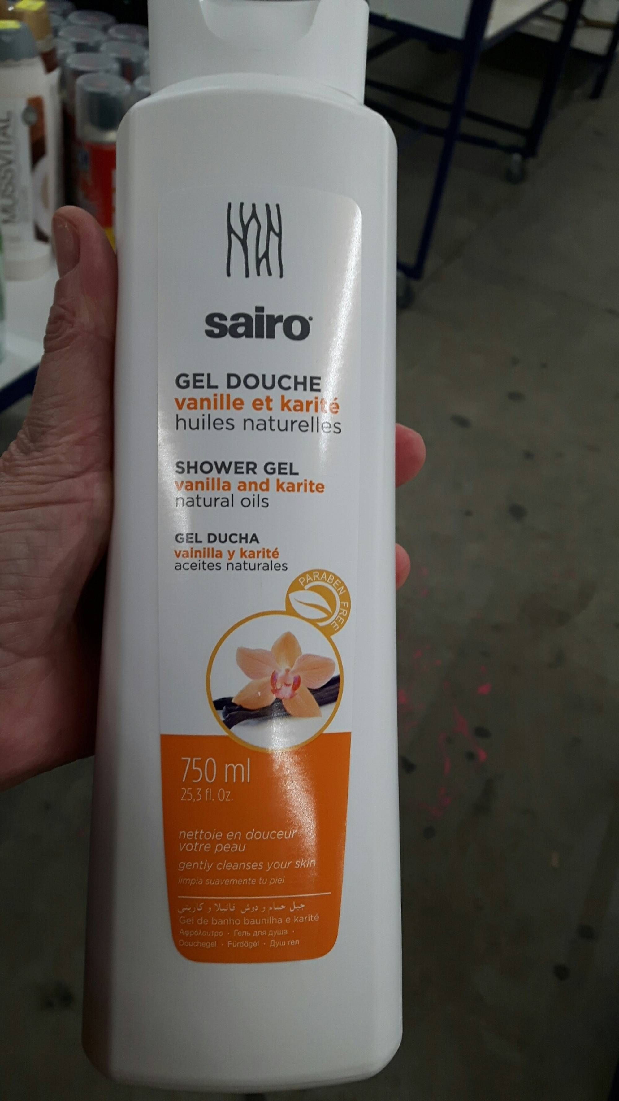 SAIRO - Gel douche - Vanille et Karité huiles naturelles