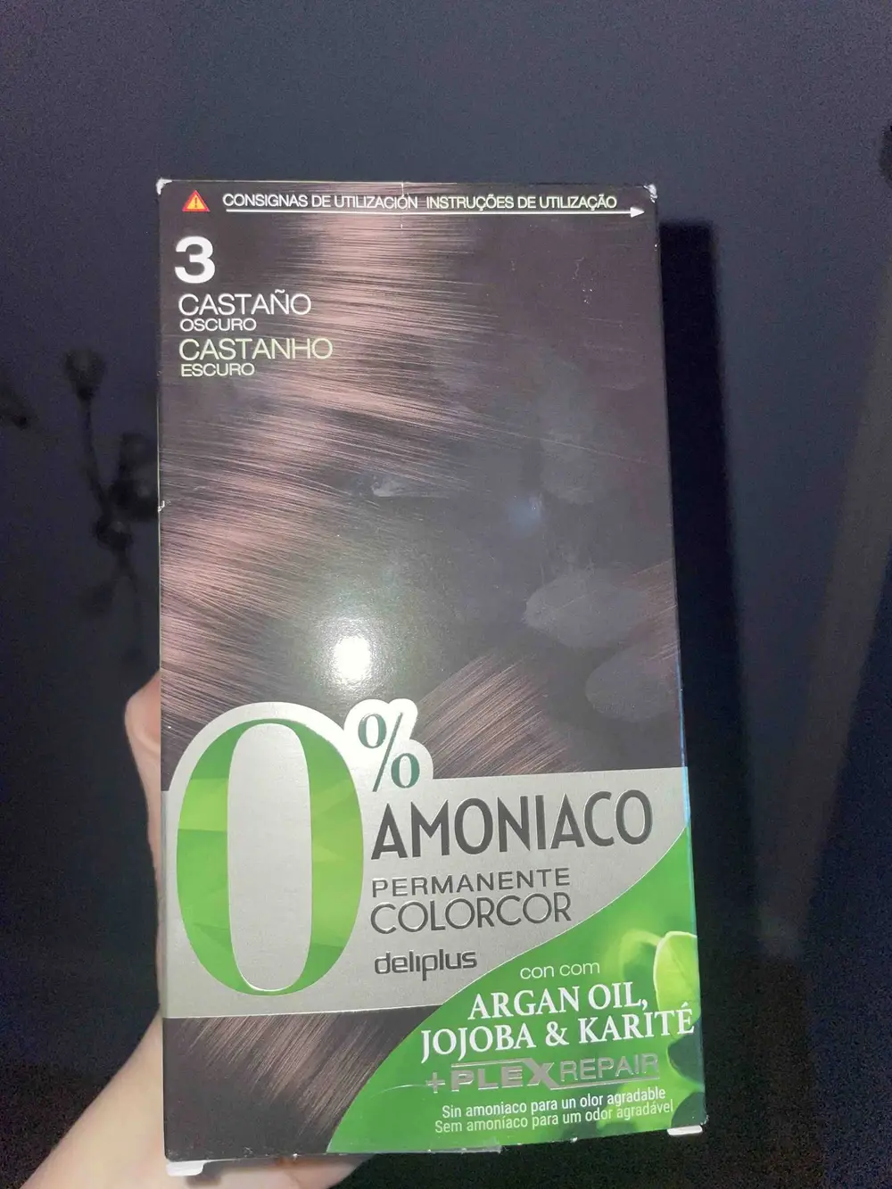 DELIPLUS - 0% Amoniaco - Permanente colorcor 3 castanho escuro