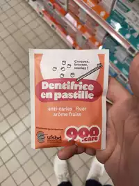 900.CARE - Dentifrice en pastille anti-caries fluor arôme fraise