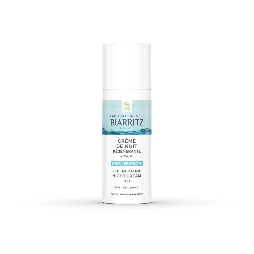 LABORATOIRES DE BIARRITZ - CRÈME DE NUIT RÉGÉNÉRANTE VISAGE HYDRA-PROTECT + CERTIFIÉE BIO - 50 ML 