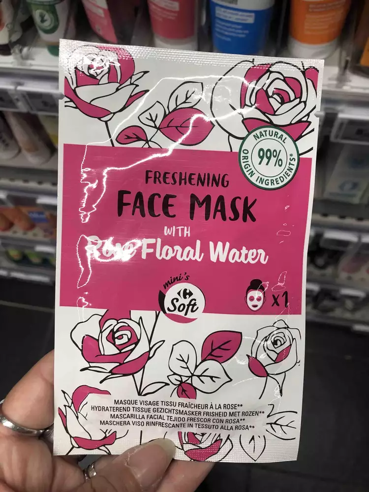 CARREFOUR SOFT - Masque visage tissu fraîcheur à la rose