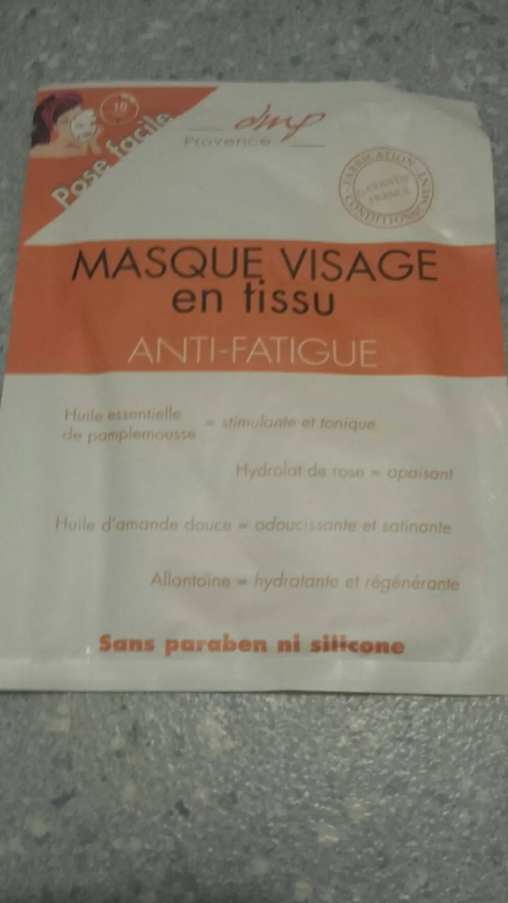 DMP - Masque visage en tissu anti-fatigue