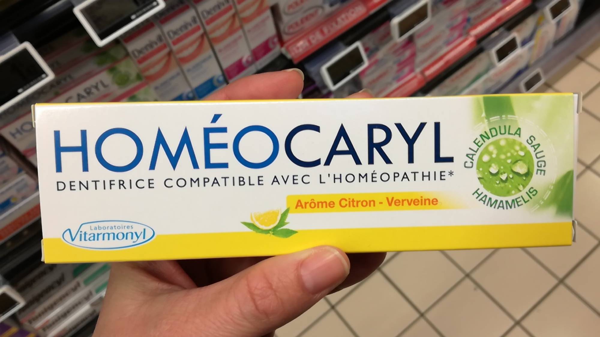 HOMÉOCARYL  - Arôme citron-verveine - Dentifrice compatible avec l'homéopathie