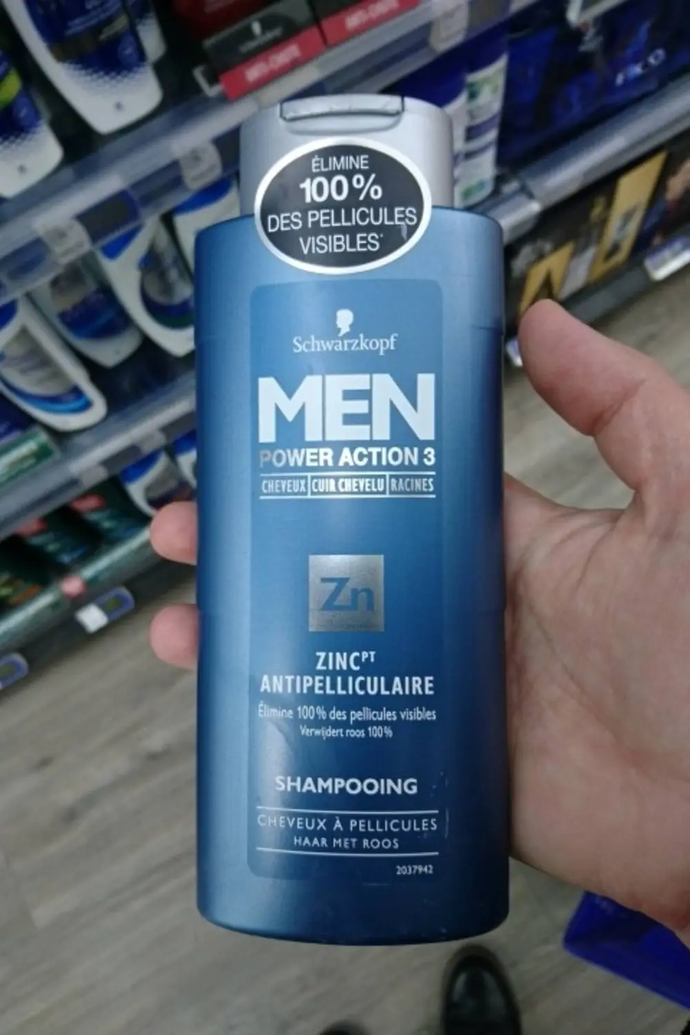 SCHWARZKOPF - Men Power action 3 - Shampooing ZincPT antipelliculaire