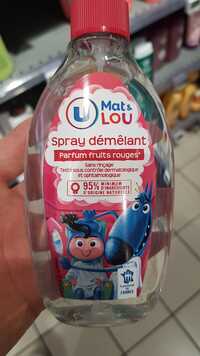 BY U - MAGASINS U - Mat & Lou - Spray démêlant parfum fruits rouges