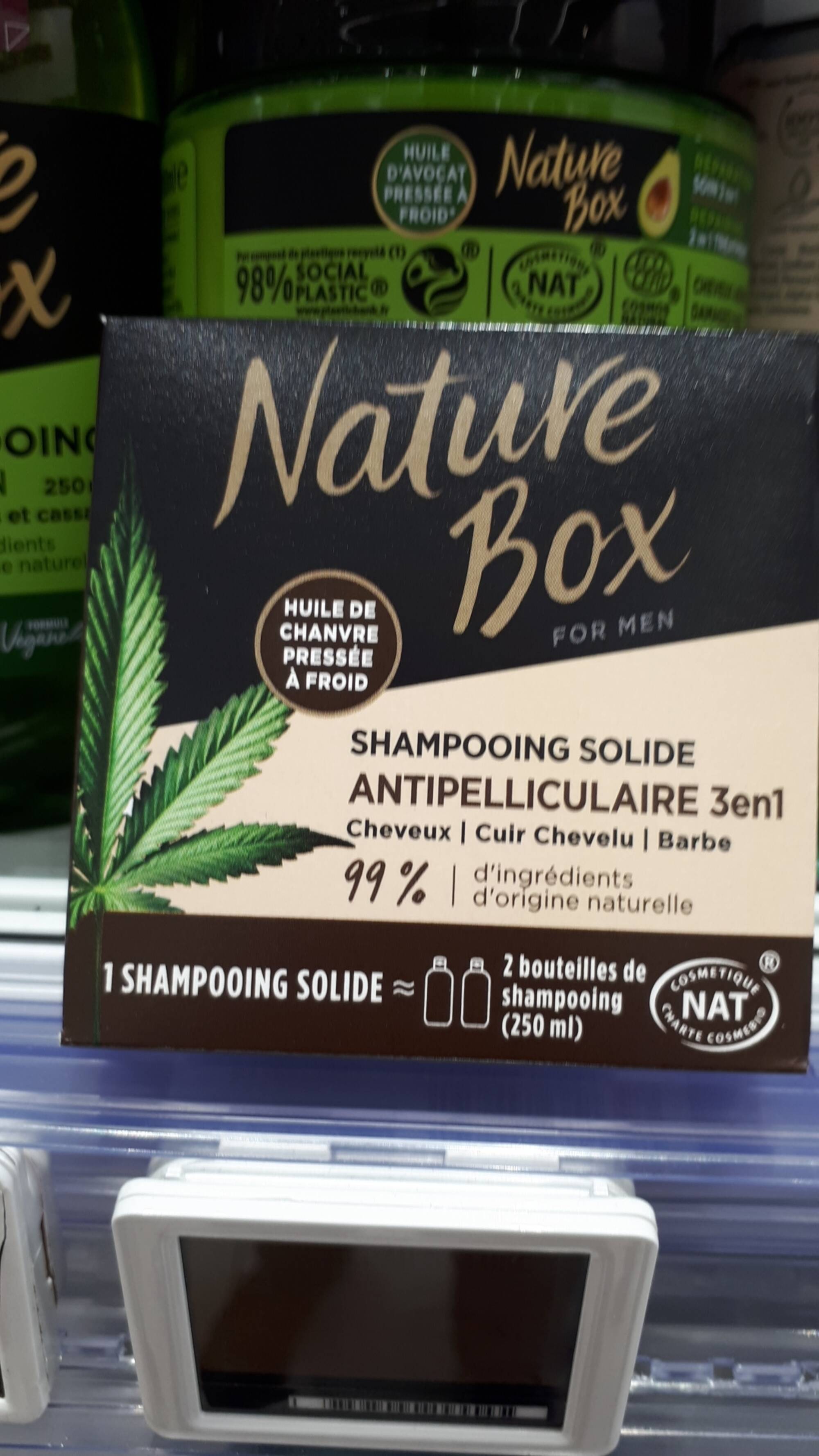 NATURE BOX - Shampooing solide antipelliculaire 3 en 1