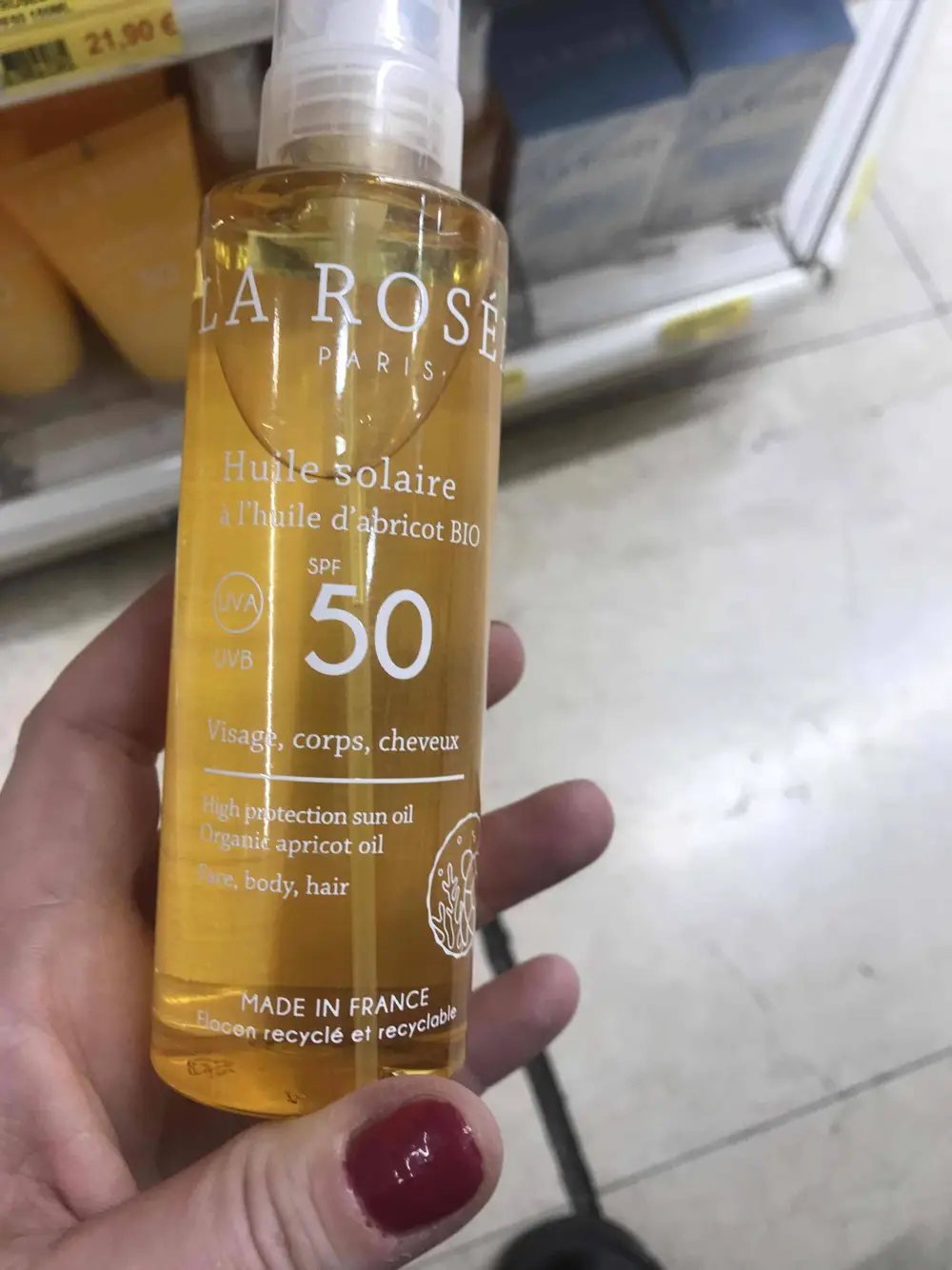 LA ROSÉE - Huile solaire à l'huile d'abricot bio SPF 50