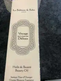 LA SULTANE DE SABA PARIS - Voyage sur la route des Délices - Huile de beauté