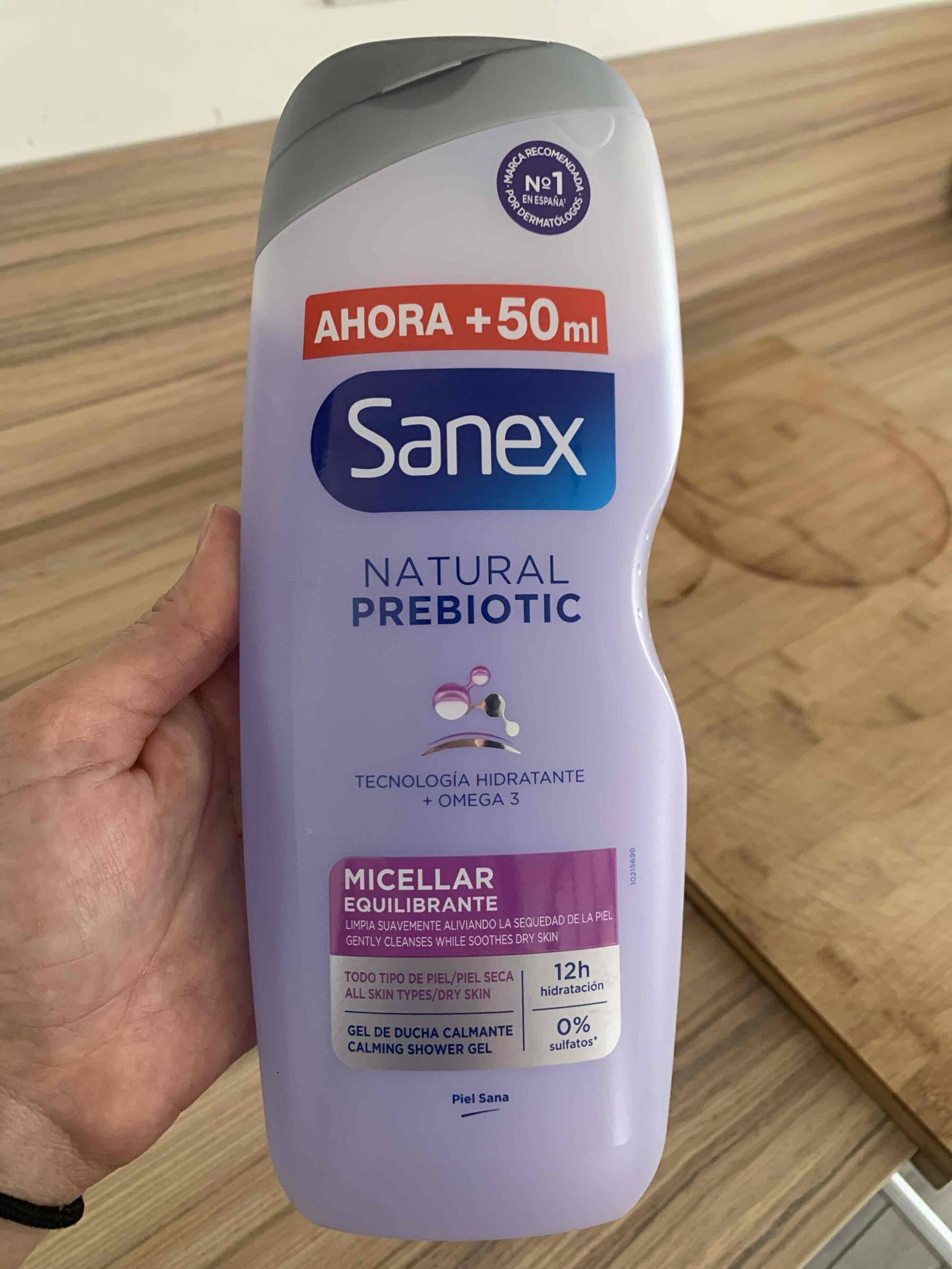 SANEX - Natural prebiotic - Micellar equilibrante gel de ducha calmante