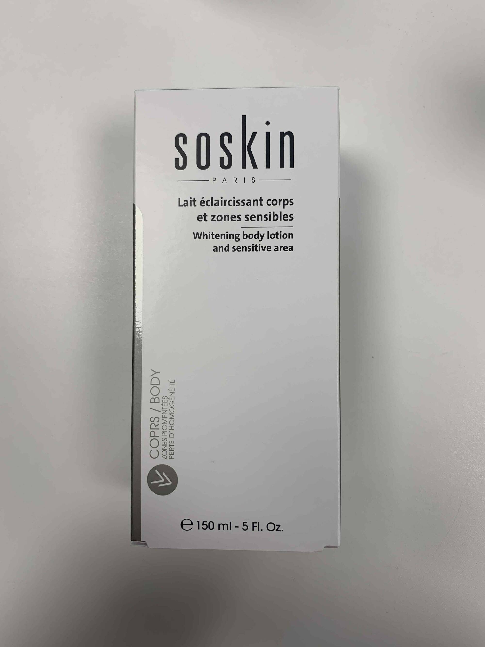 SOSKIN - Lait éclaircissant corps et zones sensibles