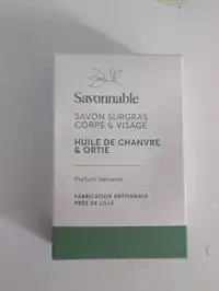 SAVONNABLE - Savon surgras corps et visage huile de chanvre et ortie 