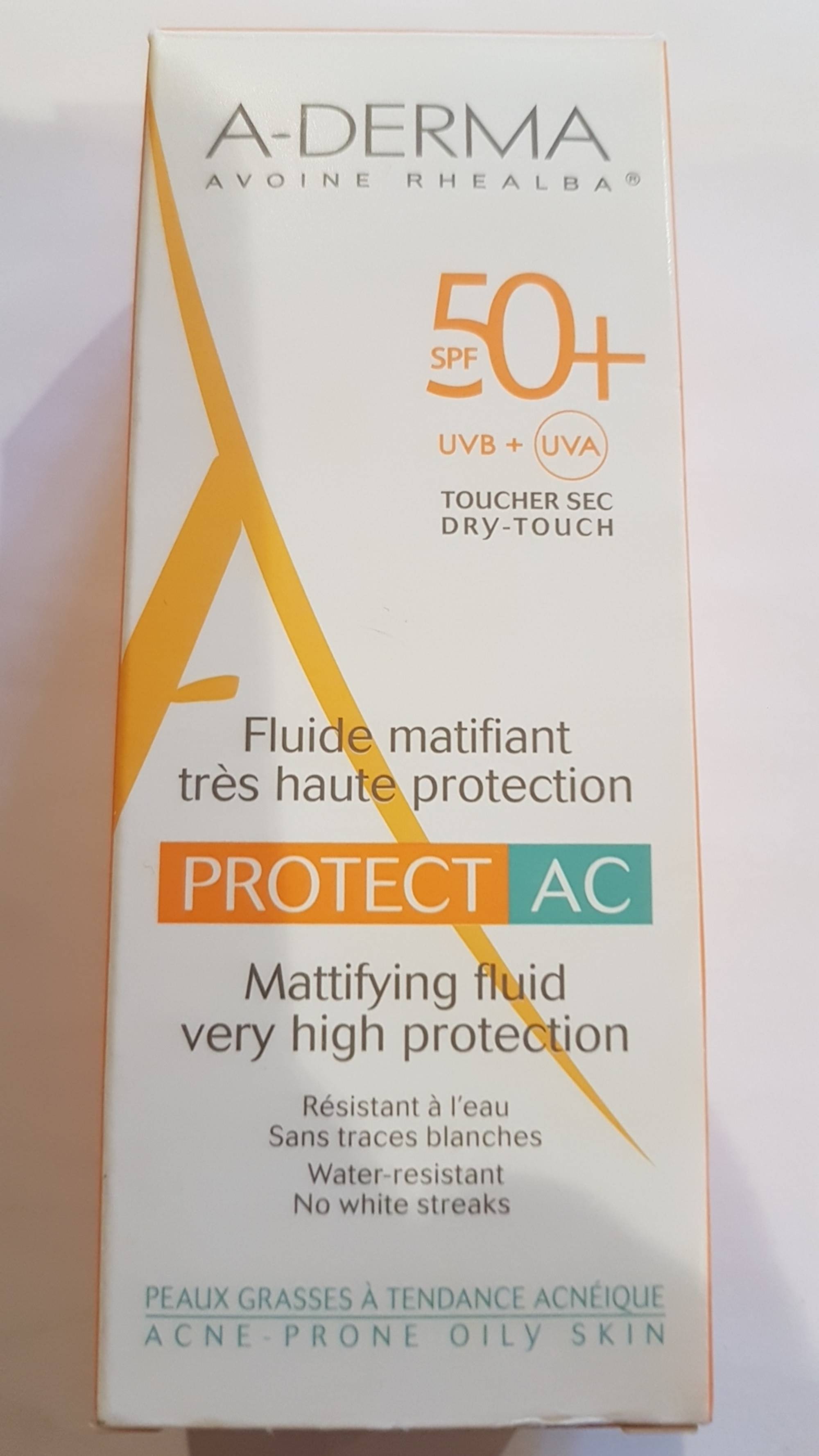 A-DERMA - Protect AC - Fluide matifiant très haute protection SPF 50+