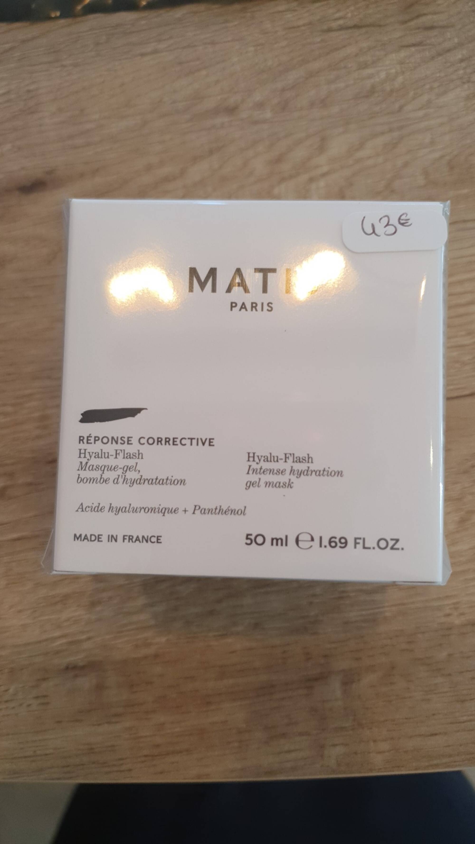 MATIS - Hyalu-flash - Masque gel, bombe d'hydratation