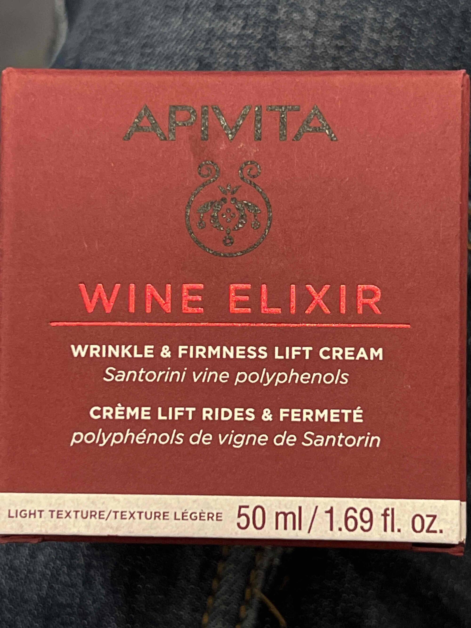 APIVITA - Wine elixir - Crème lift rides et fermeté
