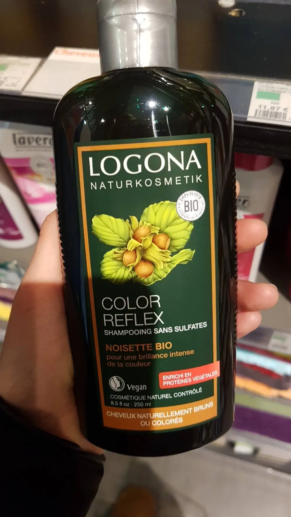 LOGONA - Color Reflex - Shampooing sans sulfates noisette bio