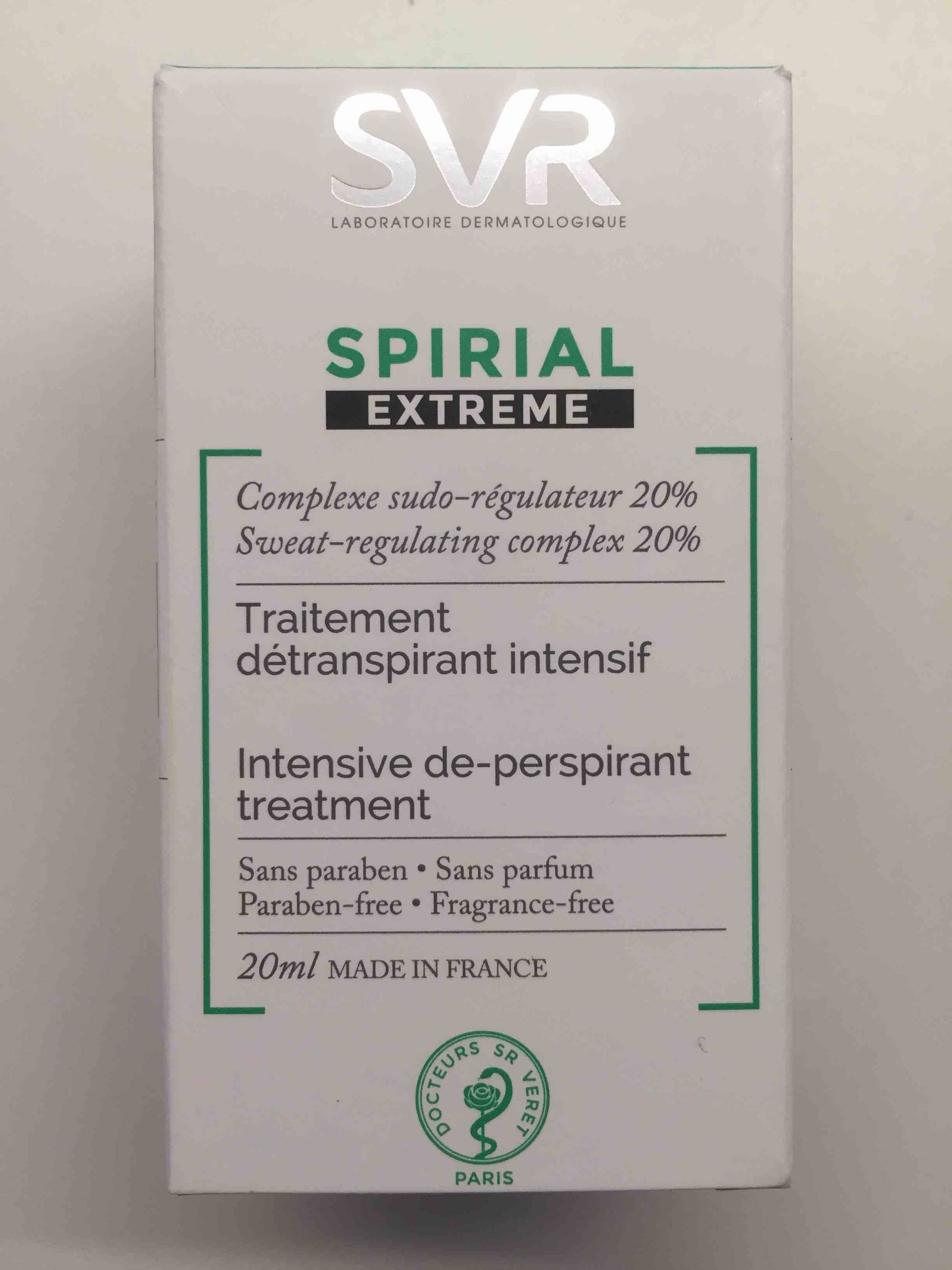 SVR - Spirial extrême - Traitement détranspirant intensif
