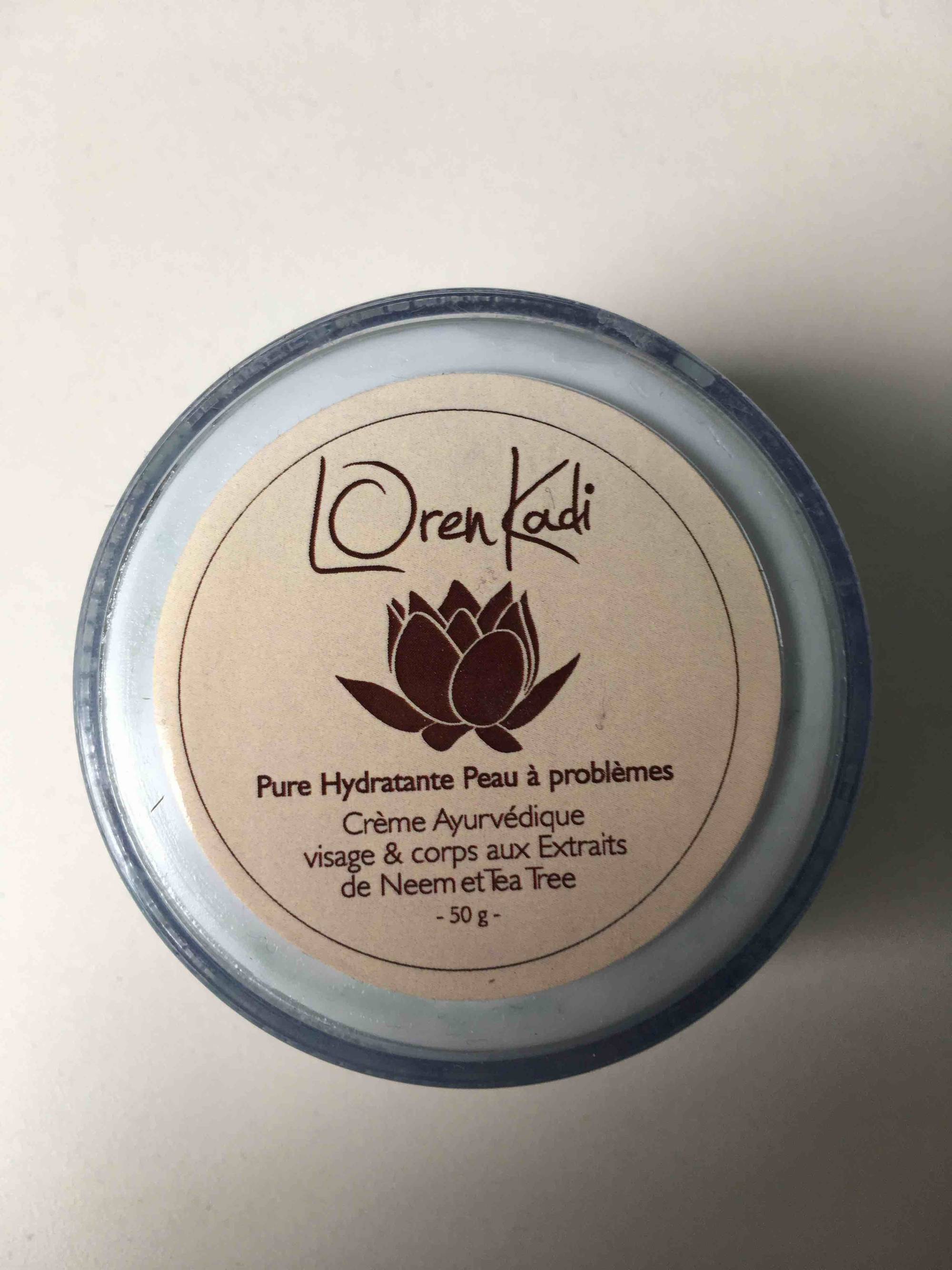 LOREN KADI - Pure hydratante peau à problèmes - Crème auyvédique