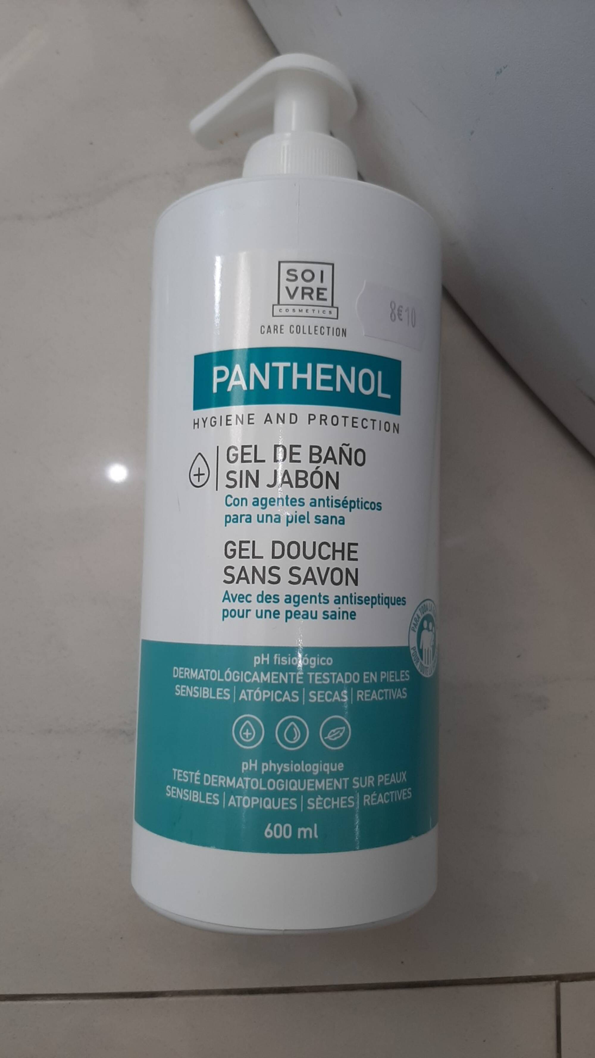 SOIVRE COSMETICS - Panthenol - Gel douche sans savon